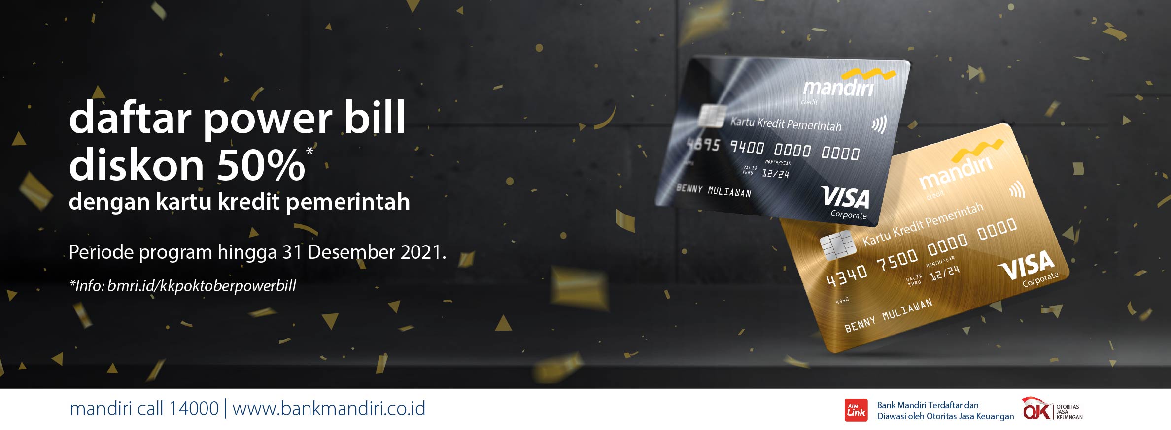 Bonus Registrasi Powerbill Kartu Kredit Pemerintah Mandiri Kartu Kredit